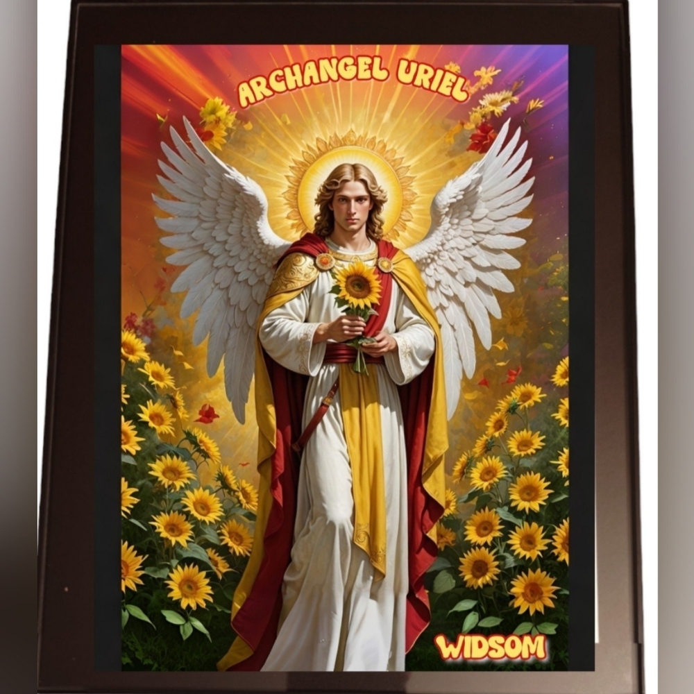 Archangel Uriel In A Glass Frame 8x10 Picture AI Print
